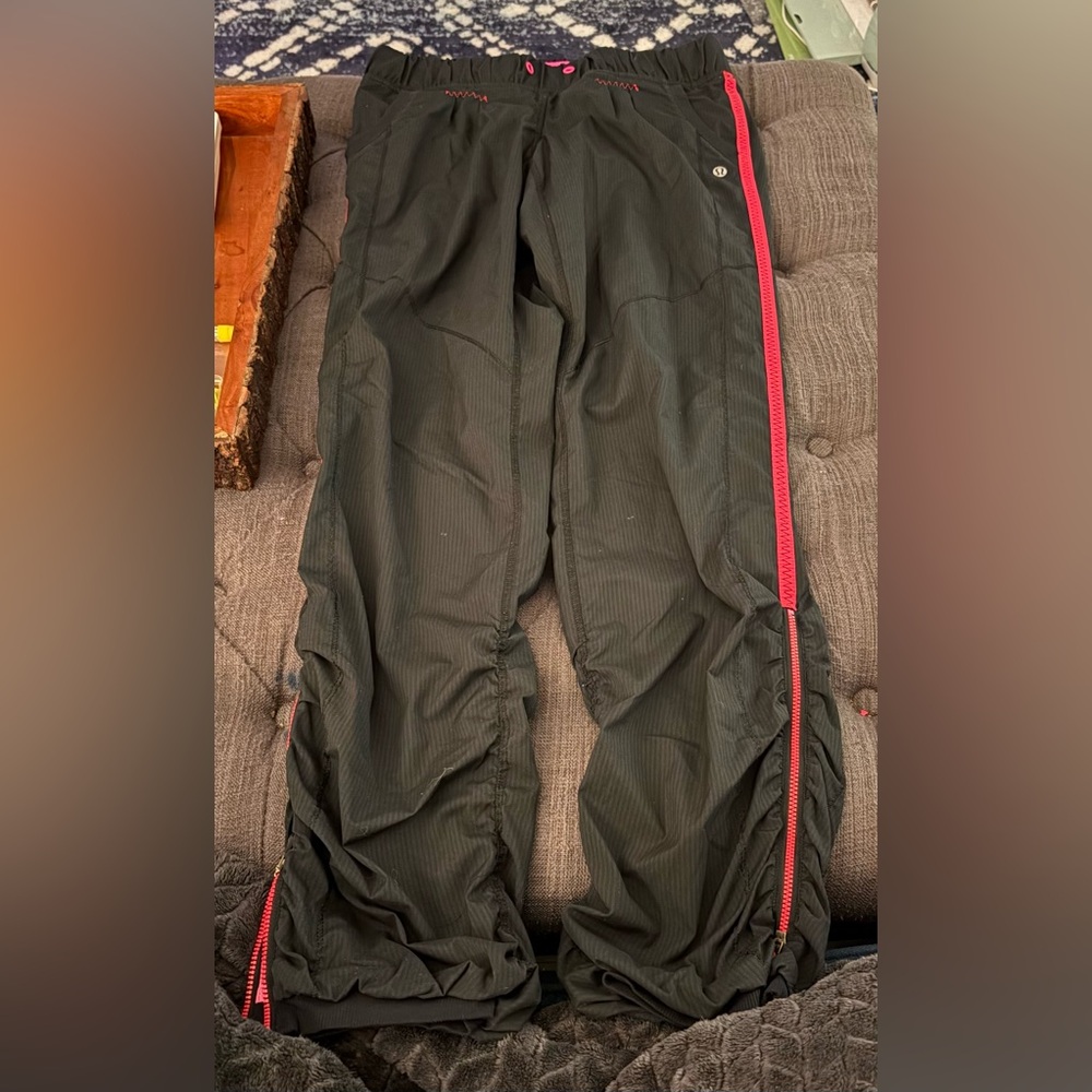 Black Pants with Red Accents